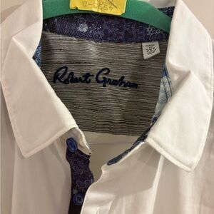 Robert Graham White Shirt with Blue Accents